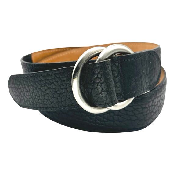 W. KleinbergMenTucson American Bison Brushed Nickel O-Ring Belt34